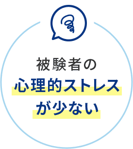 被験者の心理的ストレスが少ない