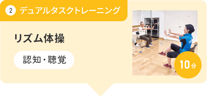 2 デュアルタスクトレーニング リズム体操 認知・聴覚 10分