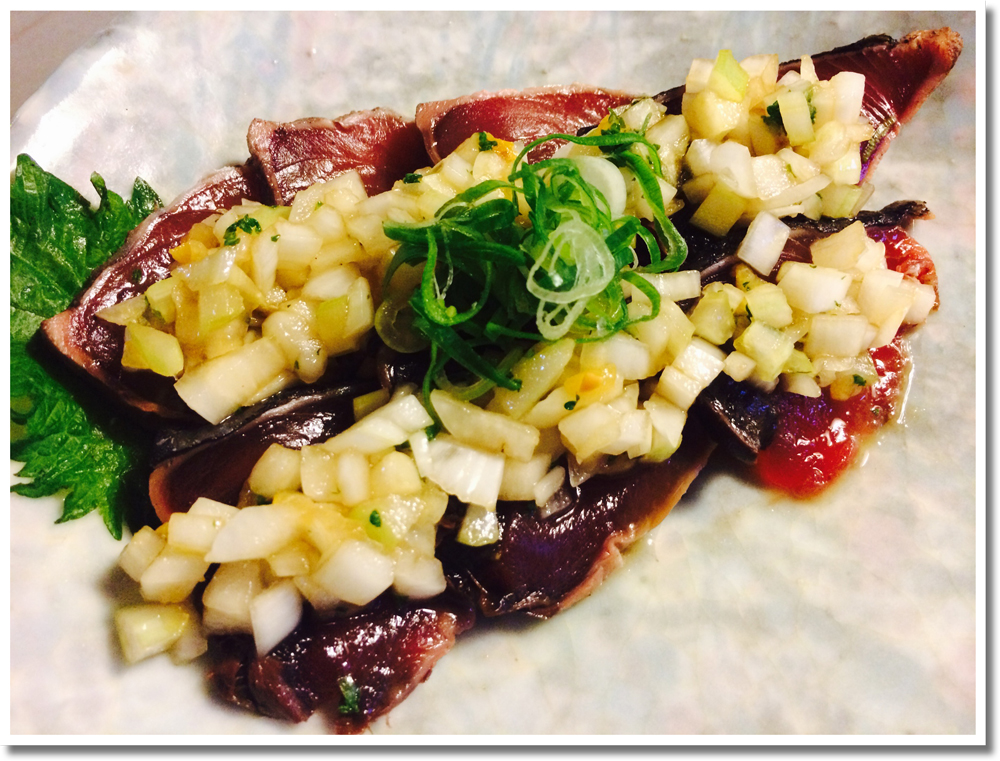 カツオの塩レモンたたき