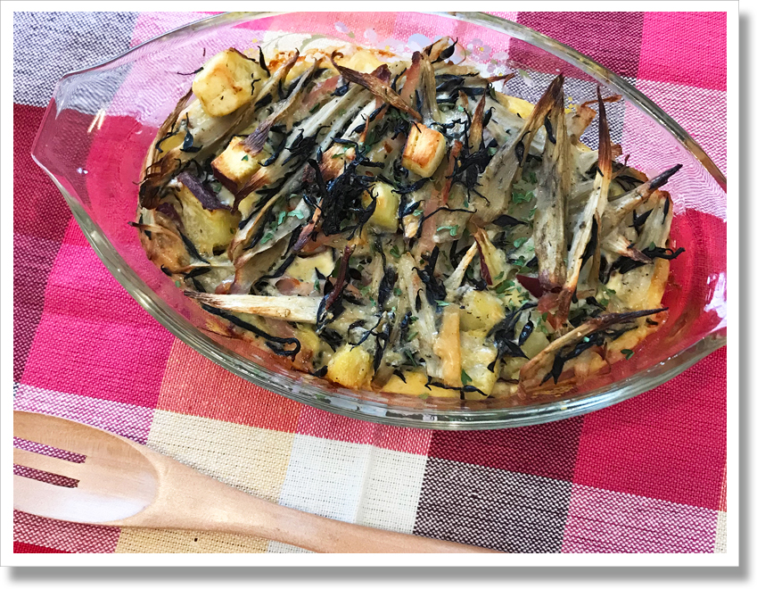 ごぼうとさつまいものキッシュ風