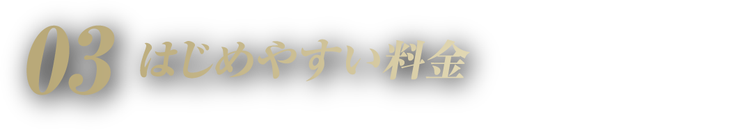 はじめやすい料金