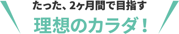たった、2ヶ月間で目指す 理想のカラダ！